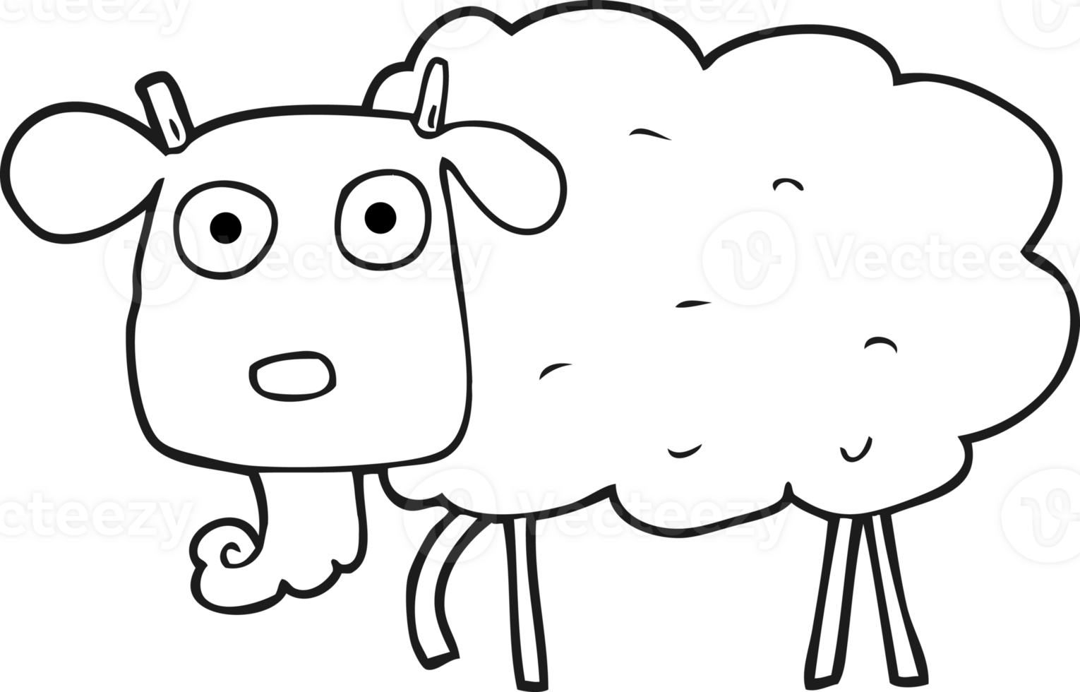 black and white cartoon muddy goat png