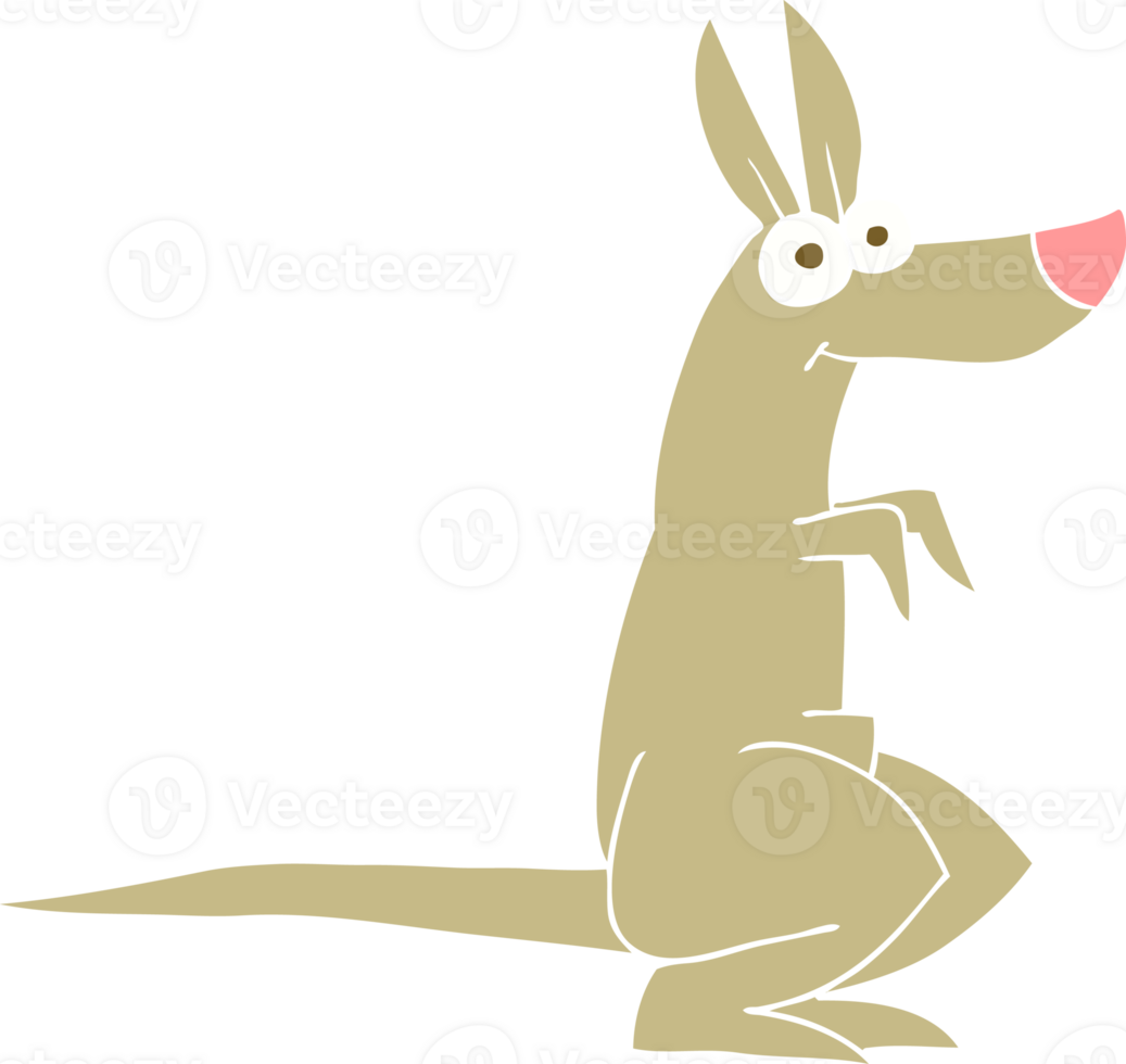 flat color illustration of a cartoon kangaroo png