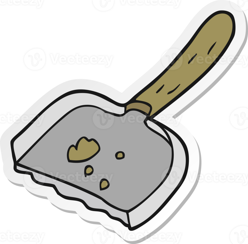 sticker of a cartoon dust pan png