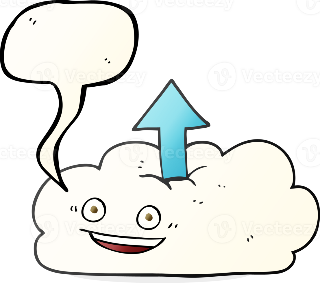speech bubble cartoon upload to the cloud png