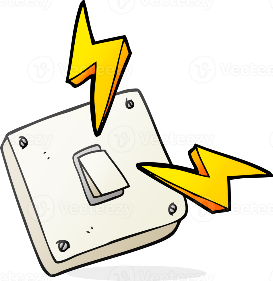 Karikatur Funken elektrisch Licht Schalter png