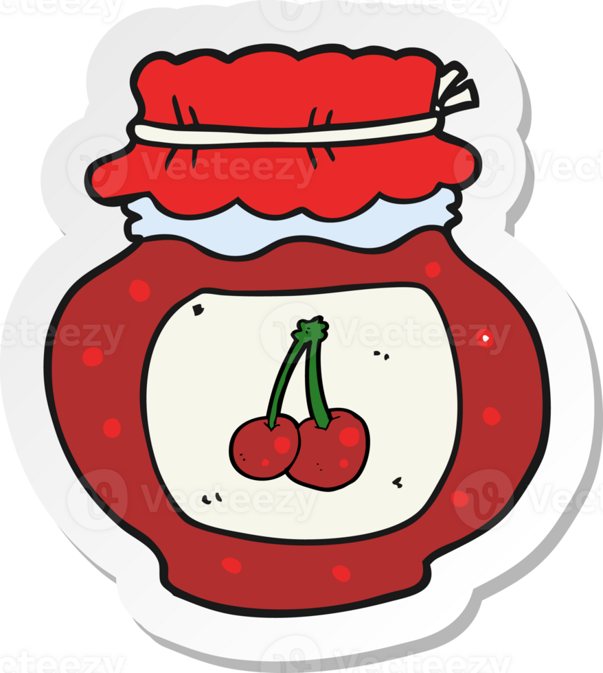 sticker of a cartoon cherry jam png