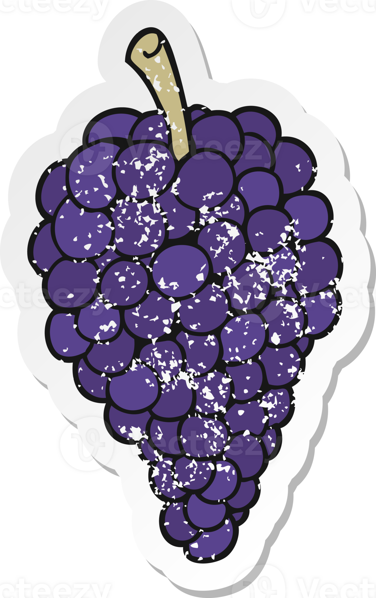 retro distressed sticker of a cartoon grapes 36378708 PNG