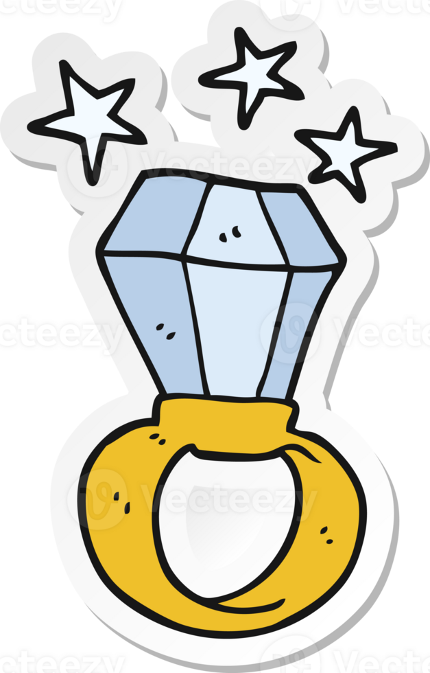 sticker of a cartoon huge engagement ring png