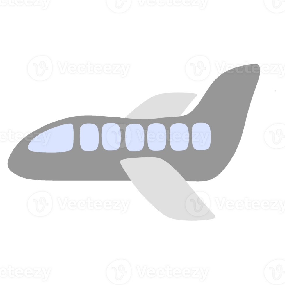 Cute Grey plane png
