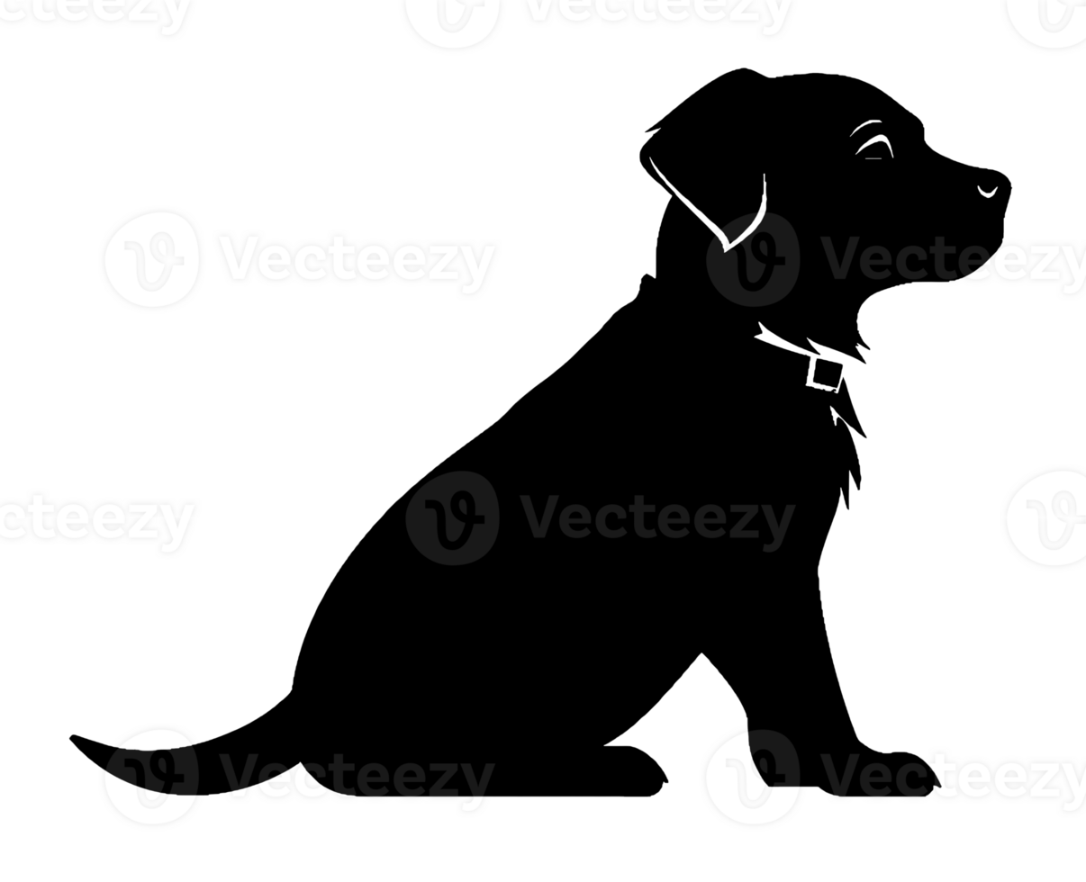 AI generated An isolated black silhouette of a cute dog. AI generated