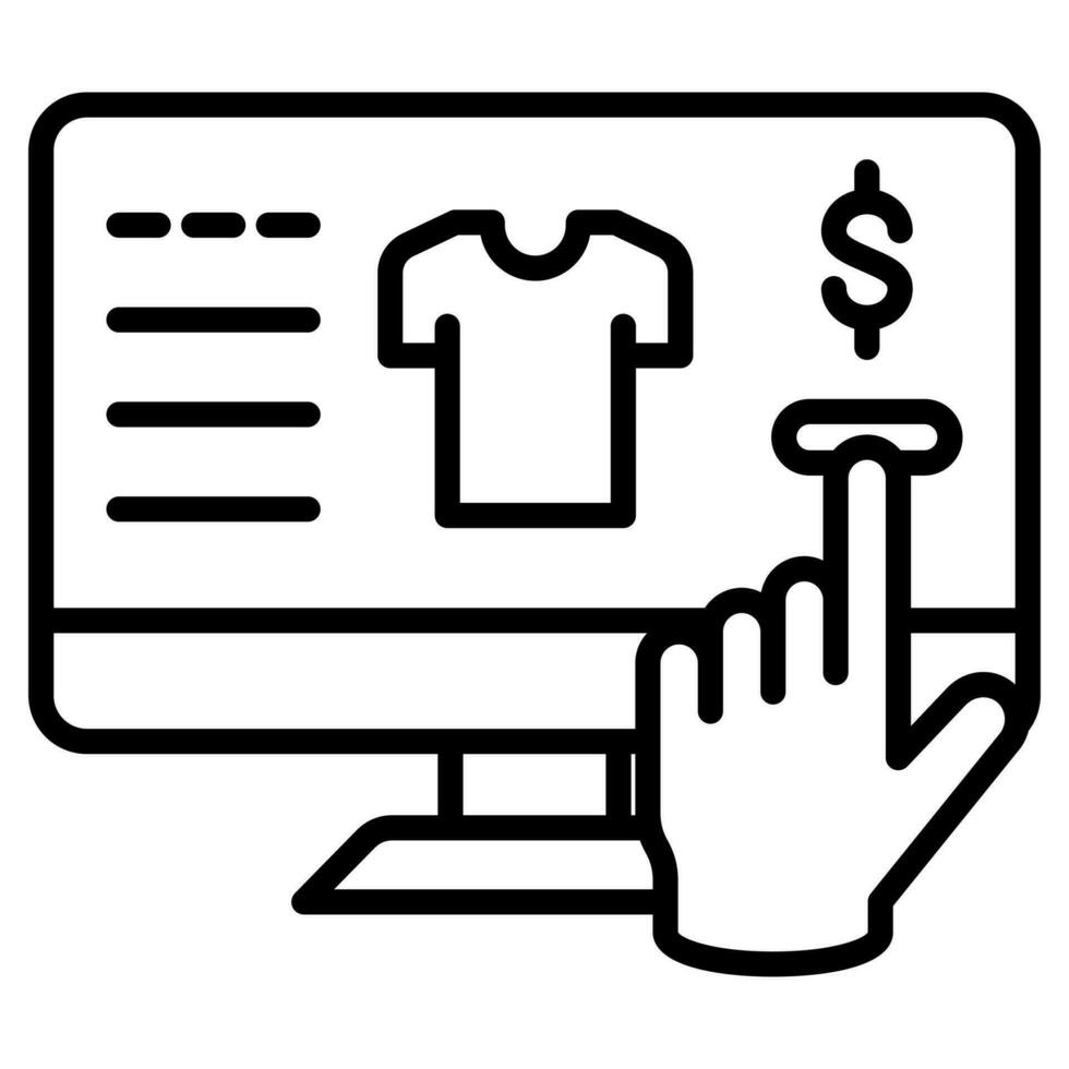Online Sale icon line vector illustration