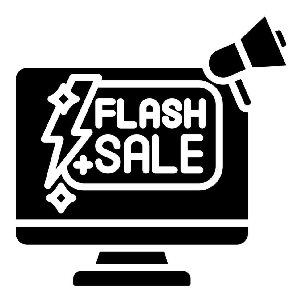 Online Flash Sales icon line vector illustration