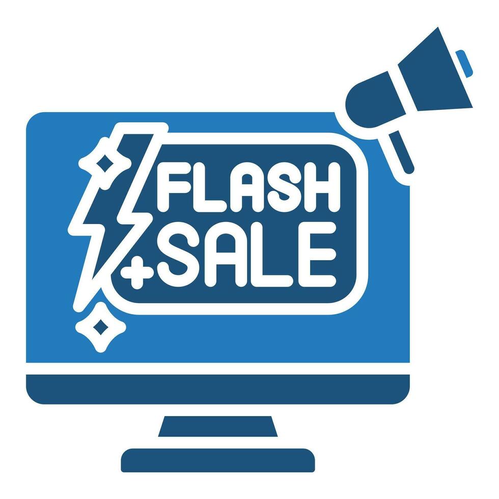 Online Flash Sales icon line vector illustration