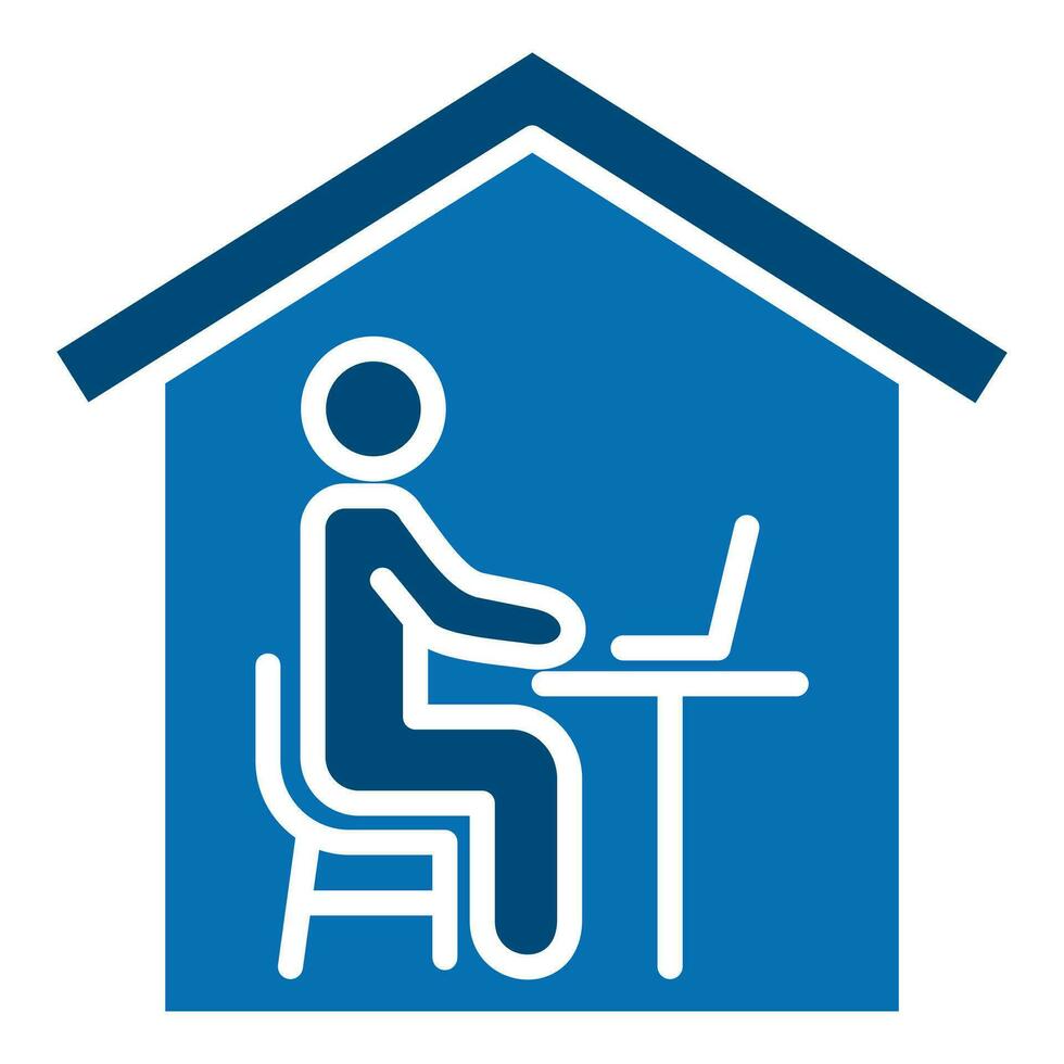 Home Office Setup icon line vector illustration