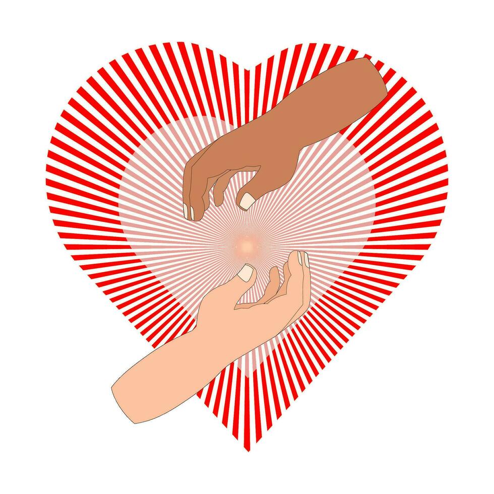 corazon en manos vector