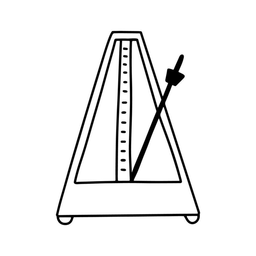 Metronome icon. Vector doodle sketch.