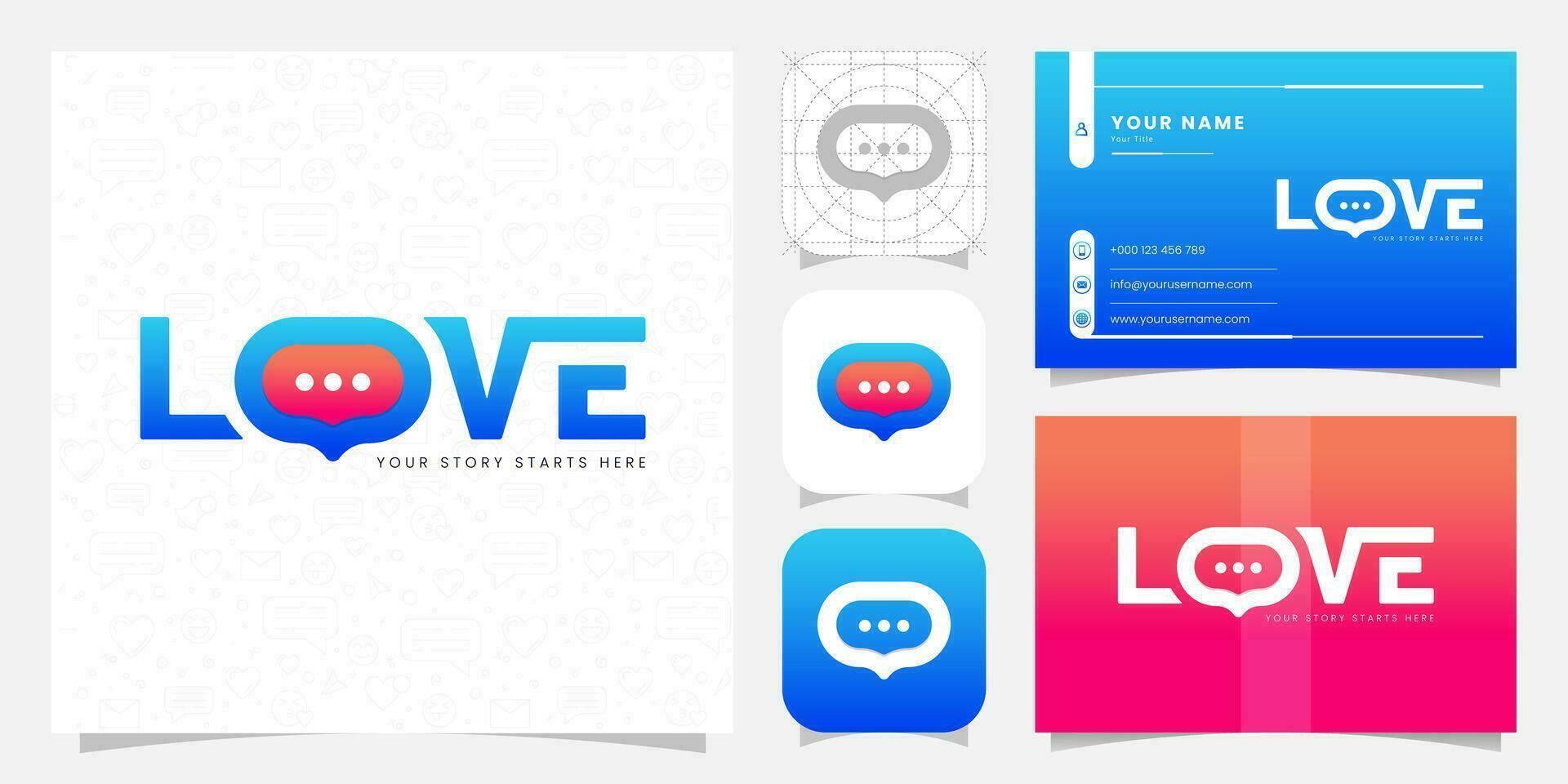 amor charla Fechado mensaje mínimo lettermark texto logo diseño para Pareja comunicación vector