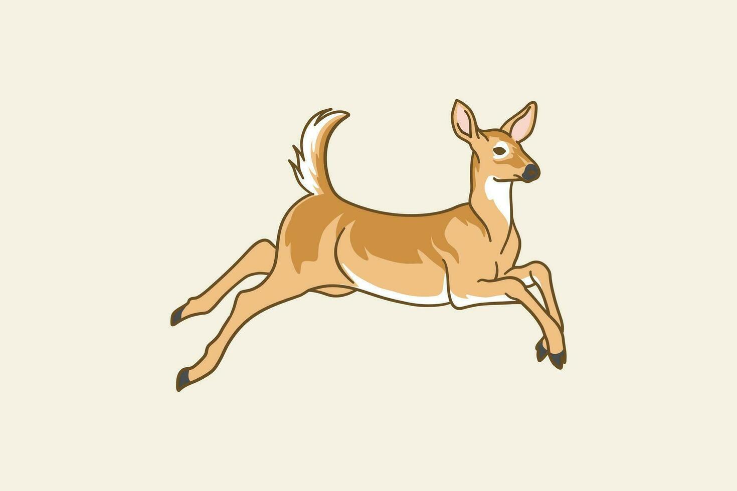 color illustration of a deer jumping vector