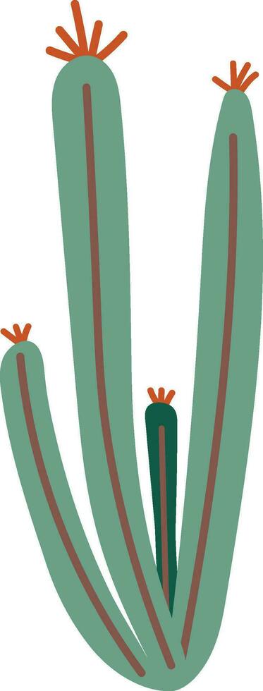 Cactus doodle cute flat design succulent collection. vector