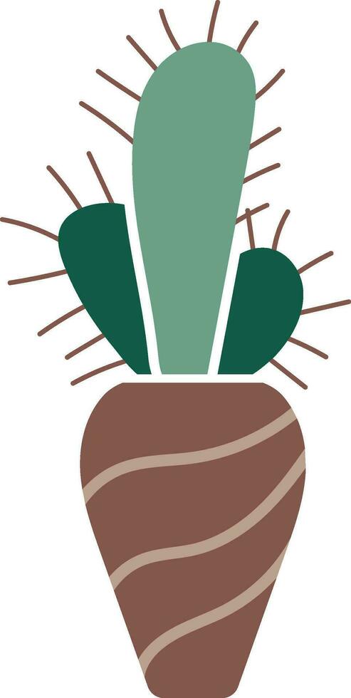 Cactus doodle cute flat design succulent collection. vector