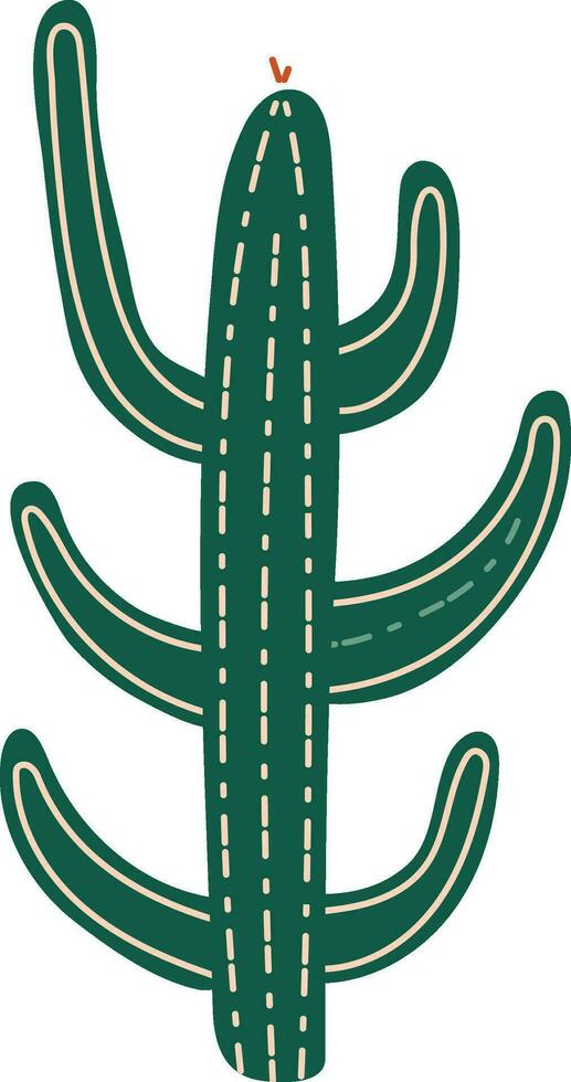 cactus garabatear linda plano diseño suculento recopilación. vector