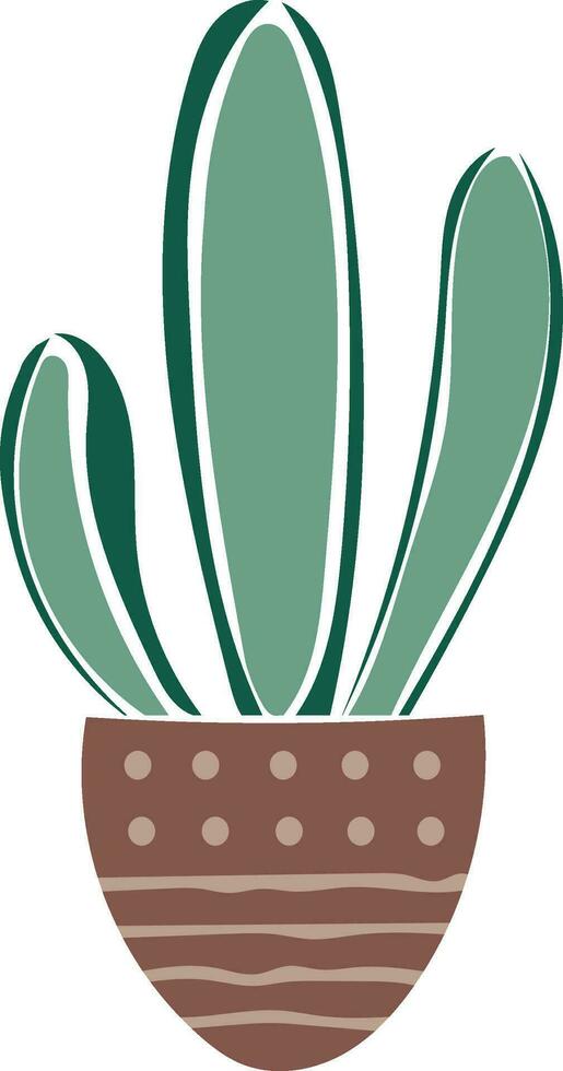 Cactus doodle cute flat design succulent collection. vector