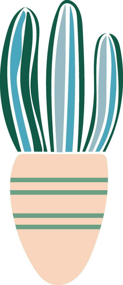 Cactus doodle cute flat design succulent collection. vector