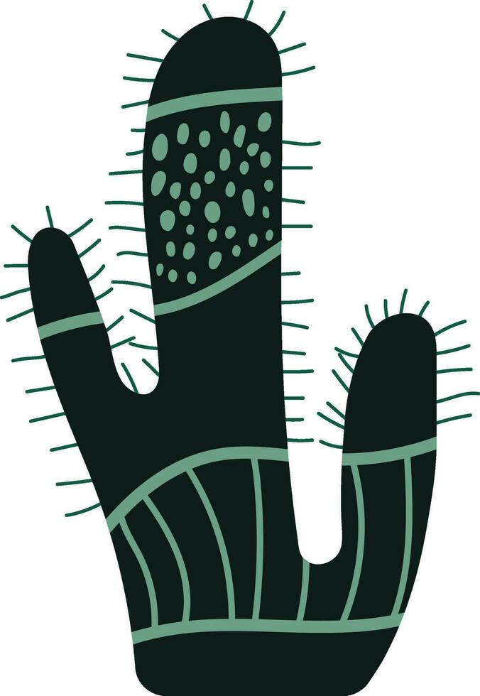 cactus garabatear linda plano diseño suculento recopilación. vector