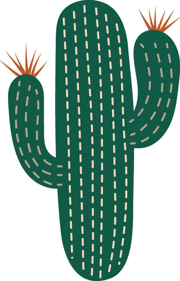Cactus doodle cute flat design succulent collection. vector
