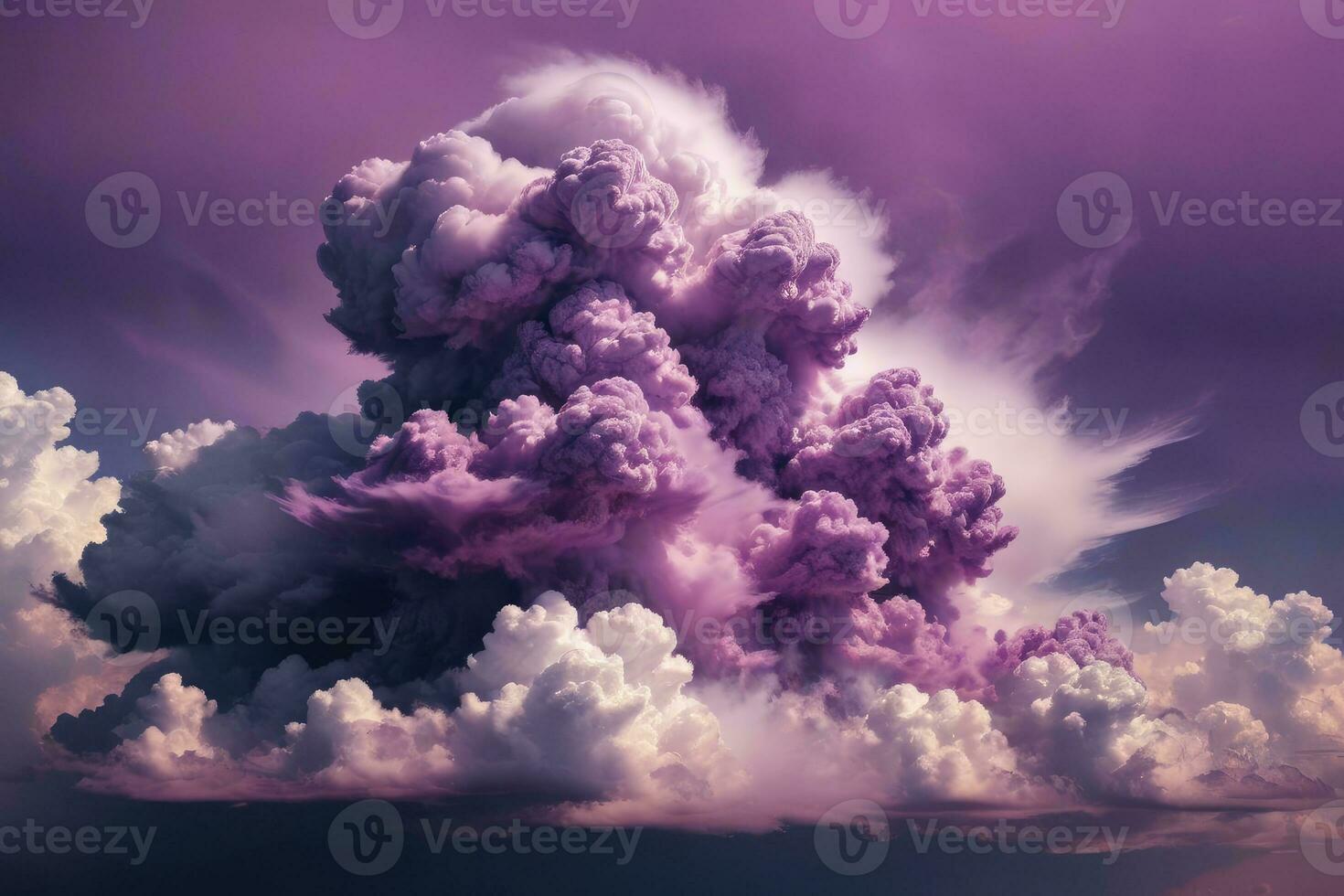 AI generated abstract cloud purple haze photo