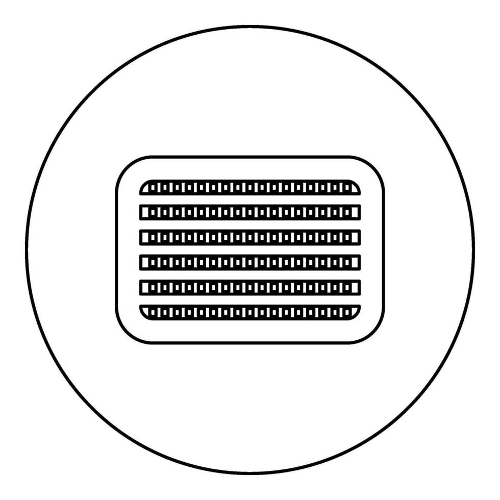 Car radiator vehicle service car parts detail concept icon in circle round black color vector illustration image outline contour line thin style