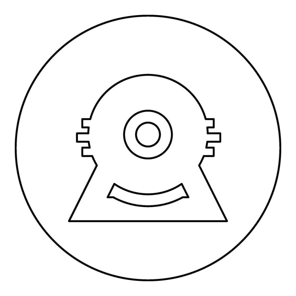 Electric motor electromotor engine industrial icon in circle round black color vector illustration image outline contour line thin style