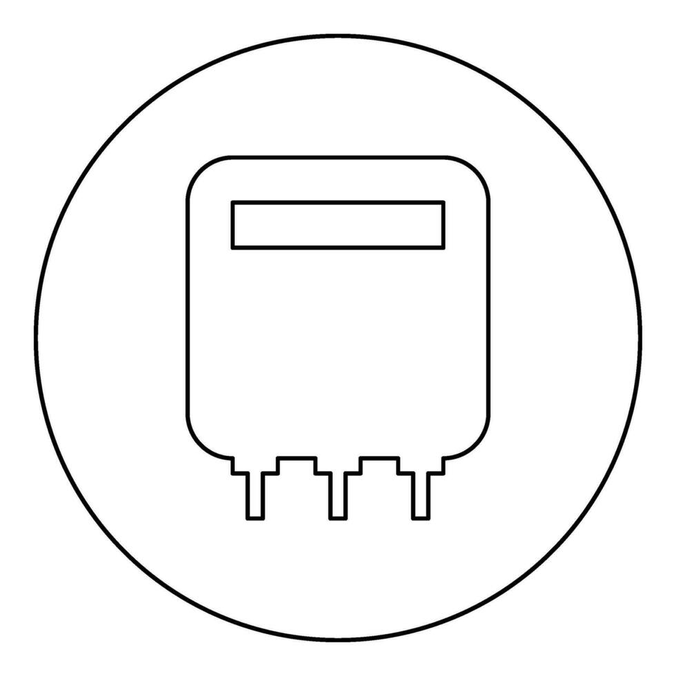 eléctrico metro hogar electricidad poder cuenta energía medición consumo equipo icono en circulo redondo negro color vector ilustración imagen contorno contorno línea Delgado estilo