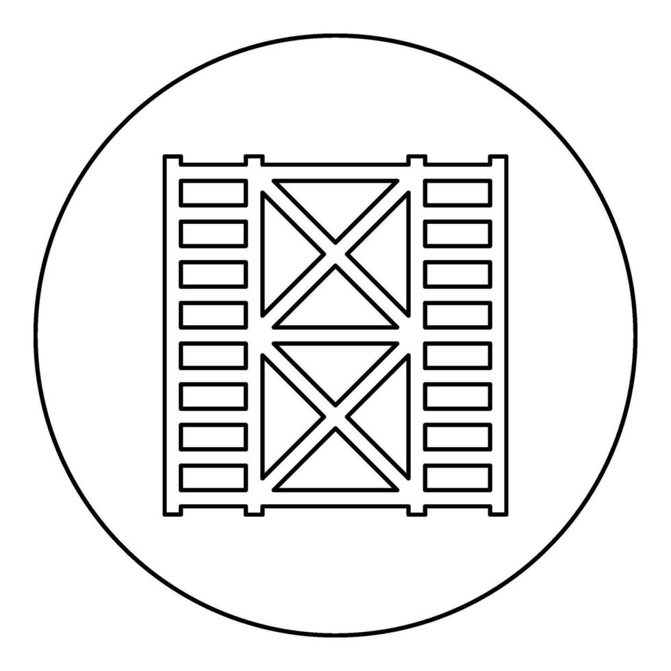 Scaffolding prefabricated construction frame floors two 2 icon in circle round black color vector illustration image outline contour line thin style