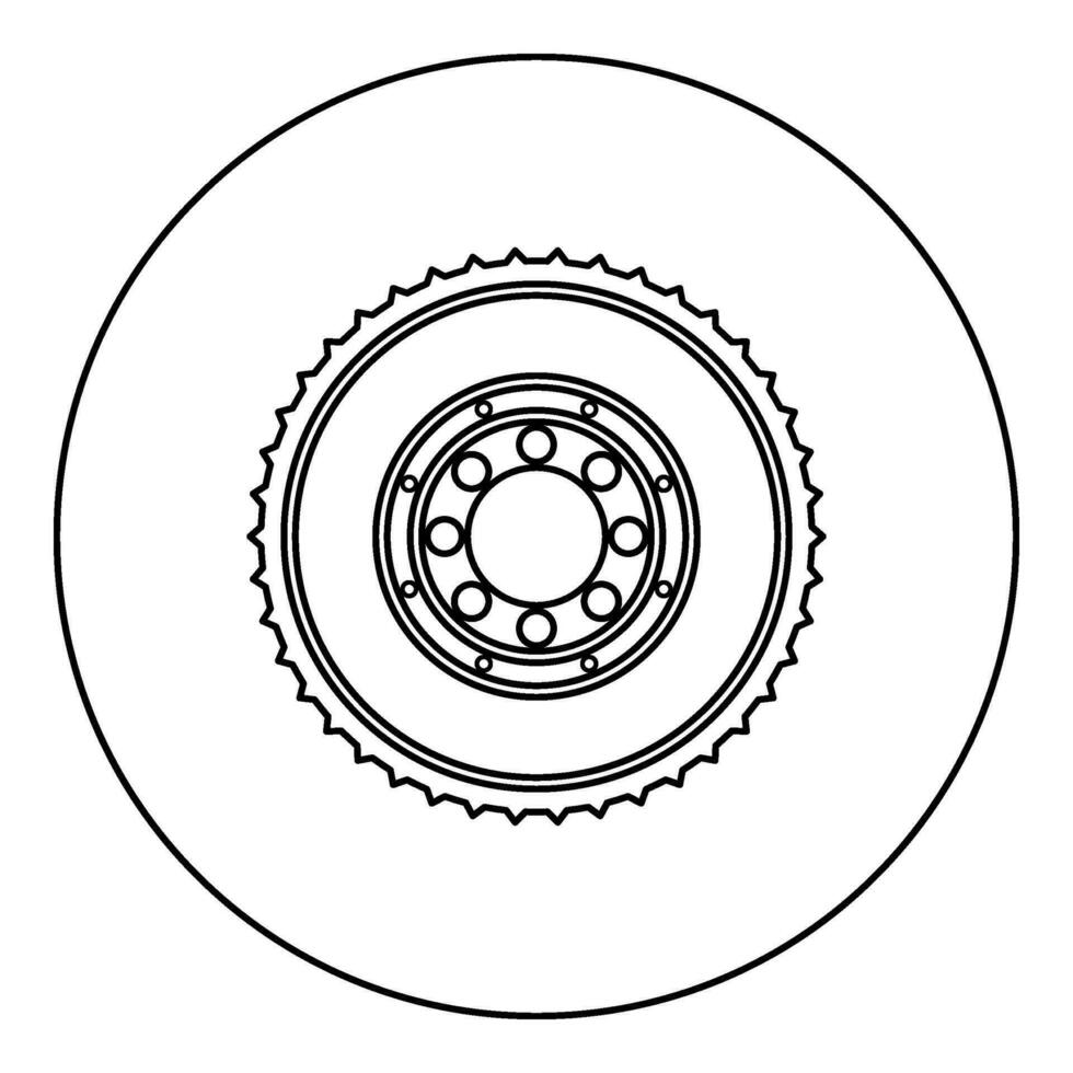 Car clutch flywheel cohesion transmission auto part plate kit repair service icon in circle round black color vector illustration image outline contour line thin style