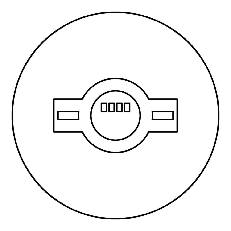 Water meter measuring sanitary equipment icon in circle round black color vector illustration image outline contour line thin style