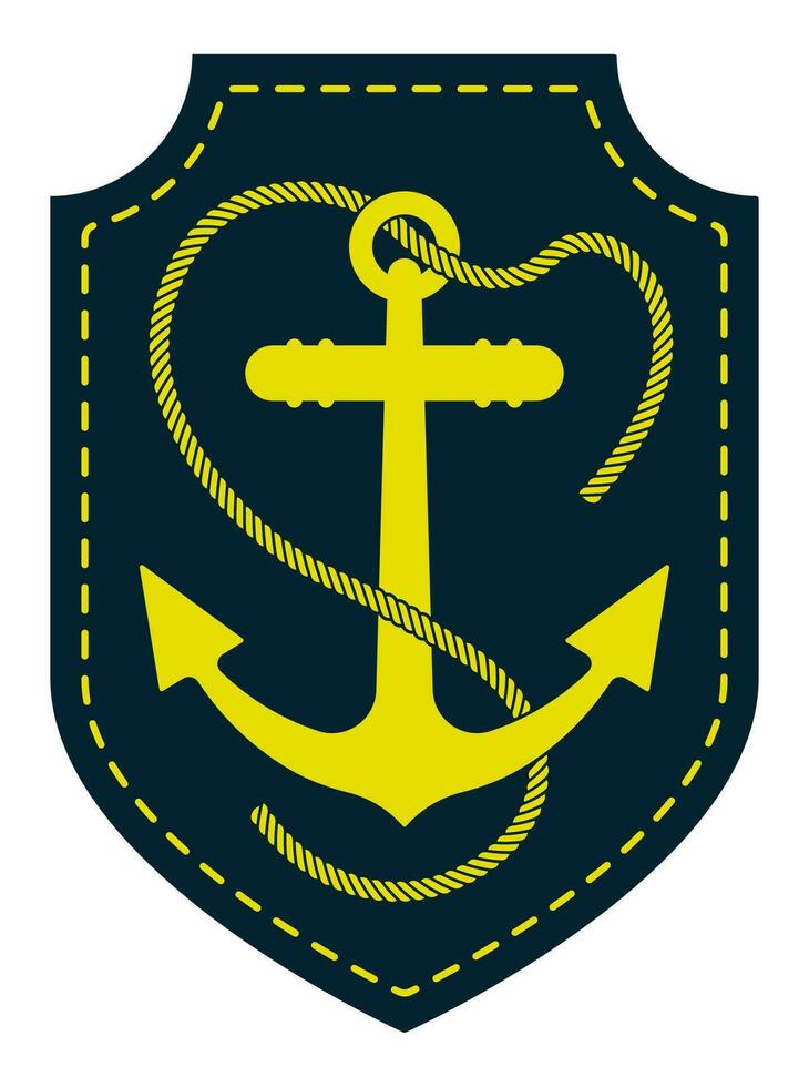 abstract military chevron with anchor and rope. Emblem of naval forces. Vector