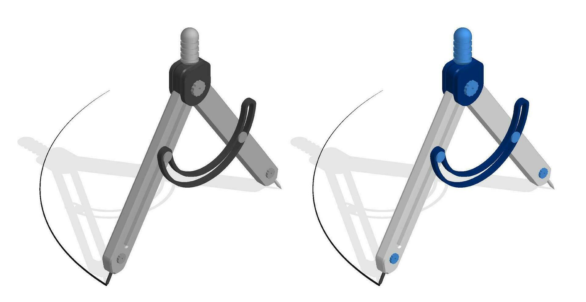 isométrica Brújula para dibujando herramienta de ingeniero y diseñador sorteos círculo. realista 3d vector