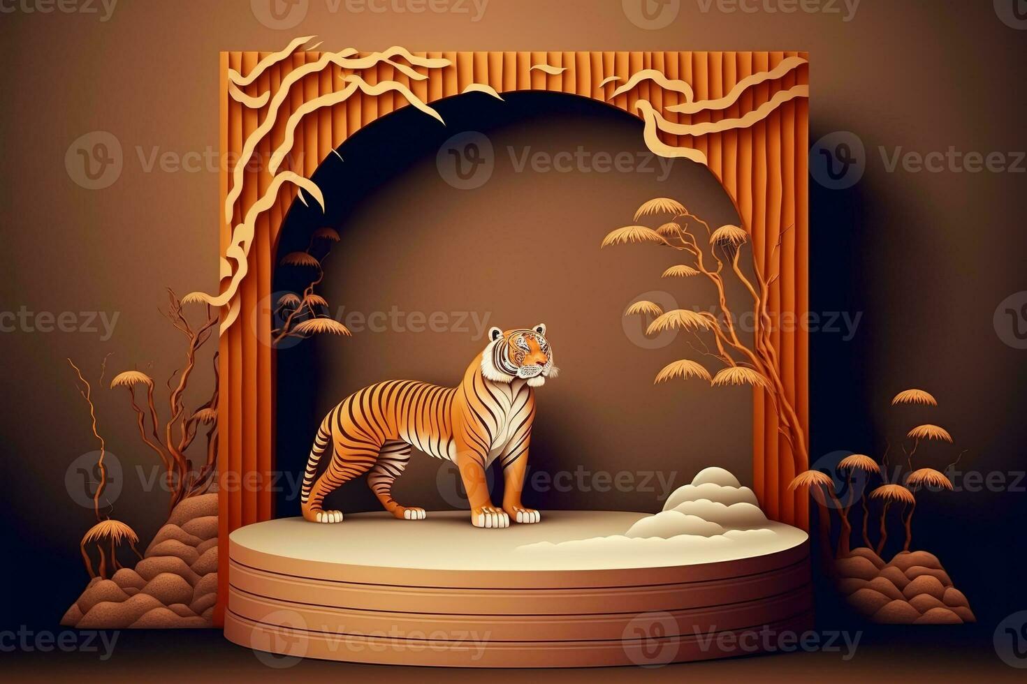 AI generated chinese tiger in the oriental style photo