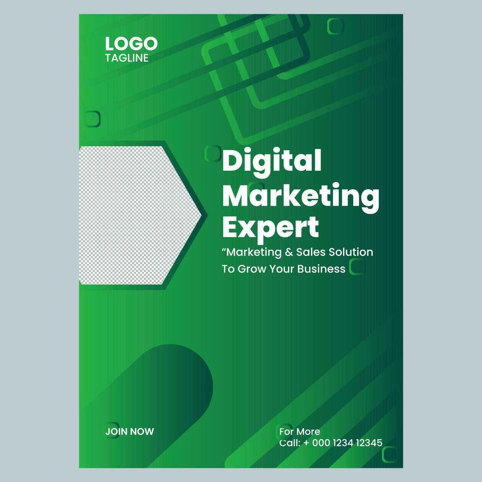 digital márketing experto volantes modelo diseño vector