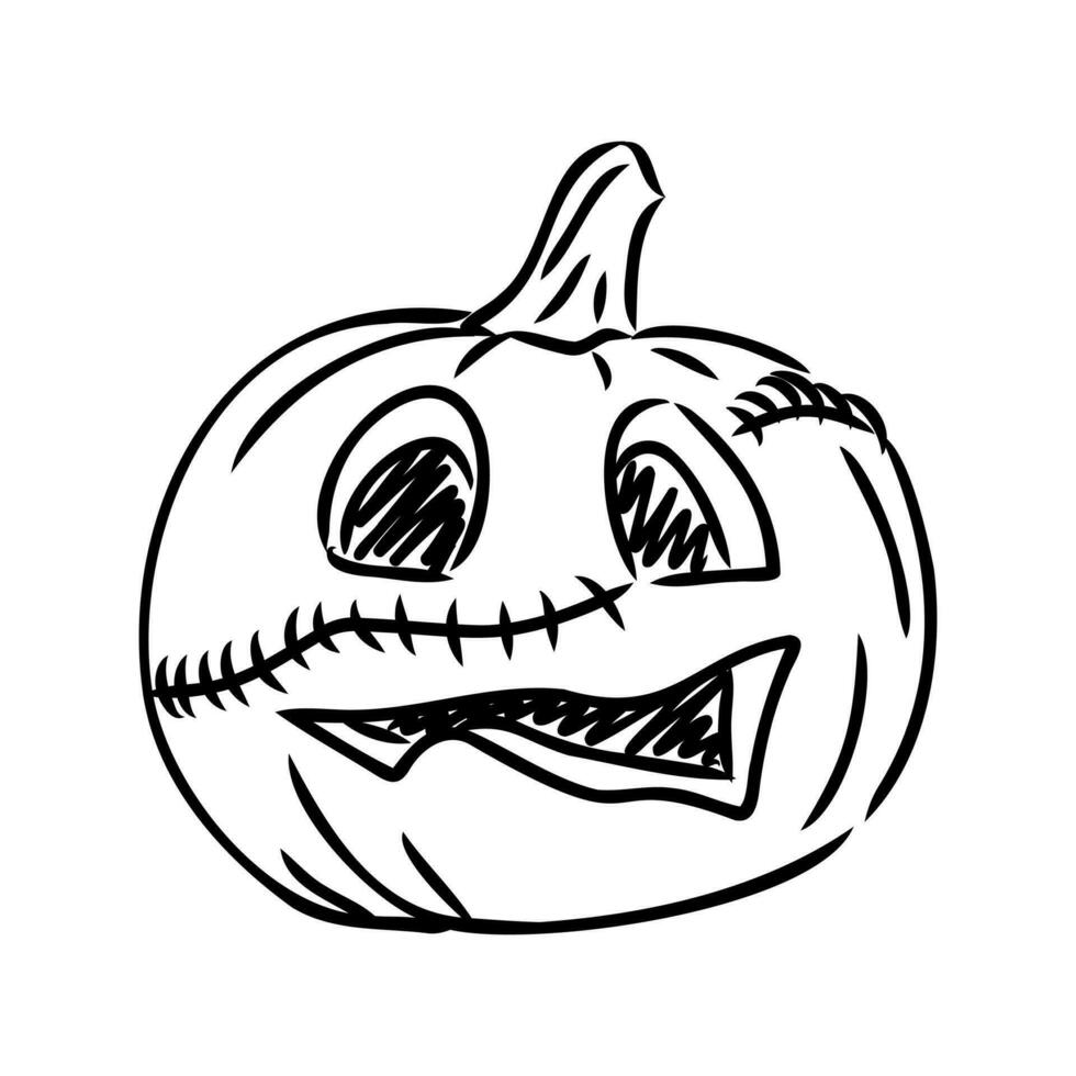 Halloween pumpkin vector sketch