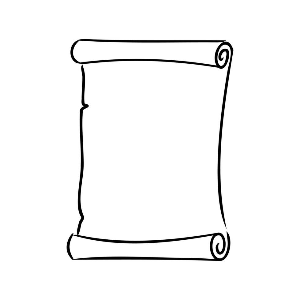 paper scroll vector sketch