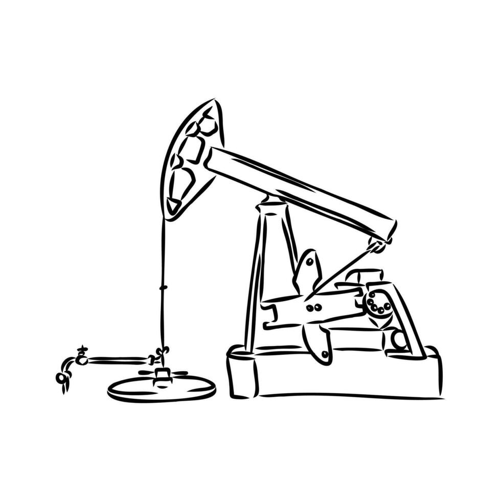 oil well pump vector sketch