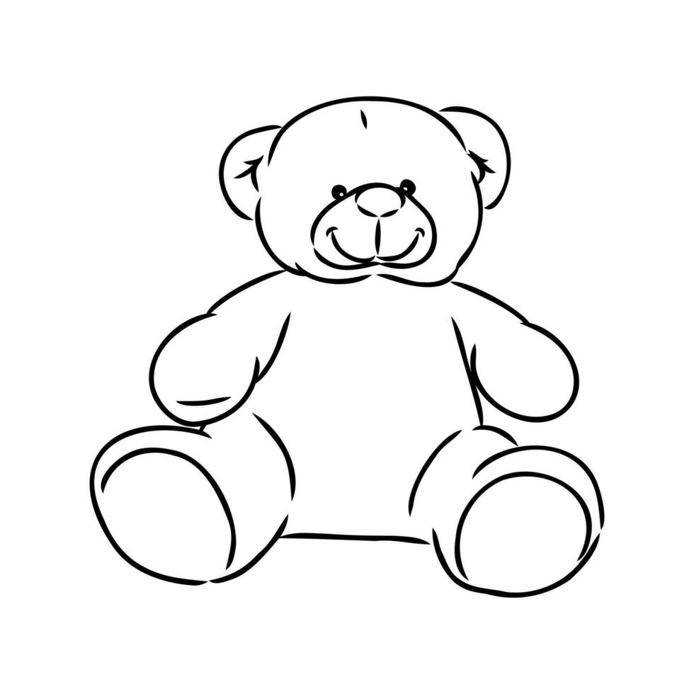 osito de peluche oso vector bosquejo