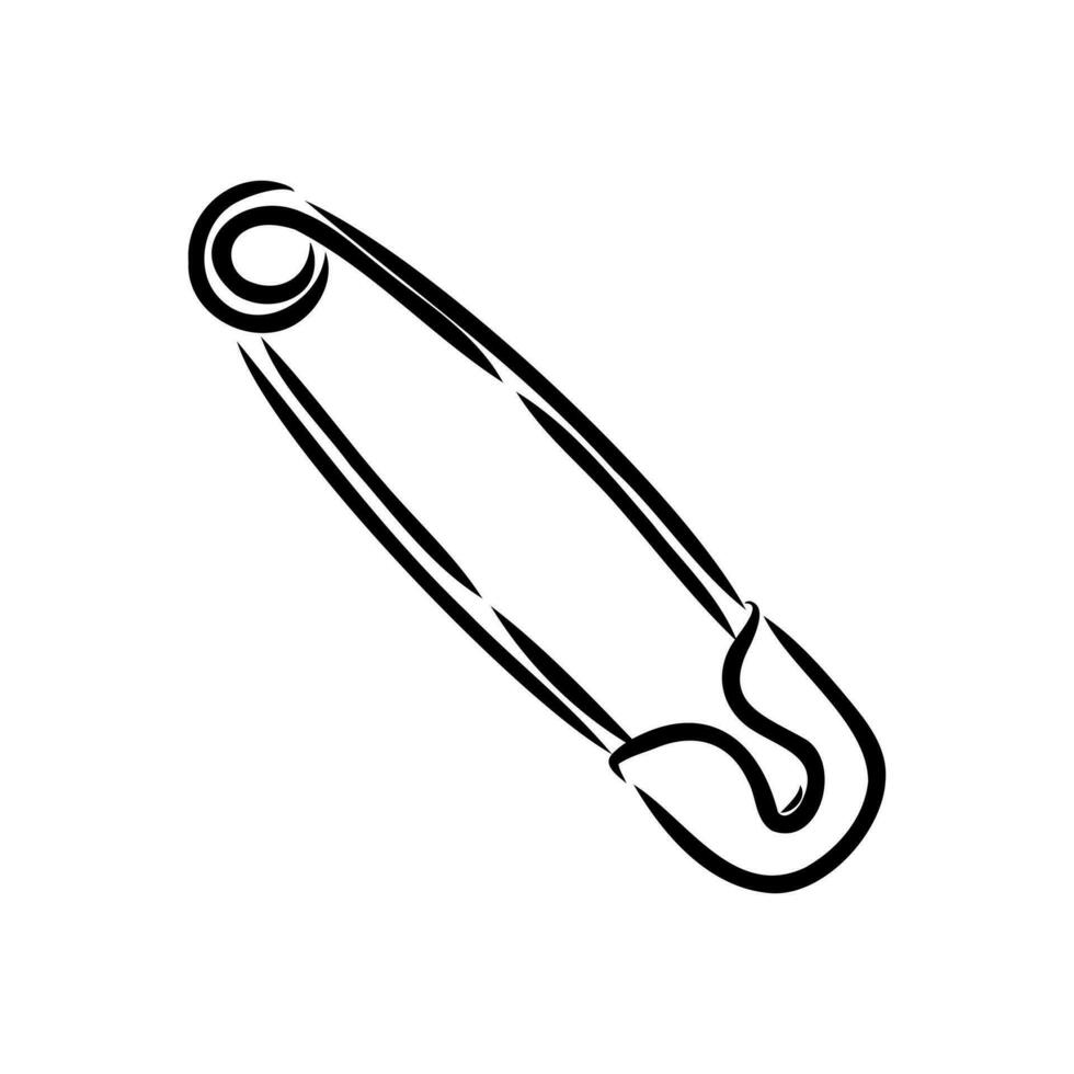 safety pin vector sketch
