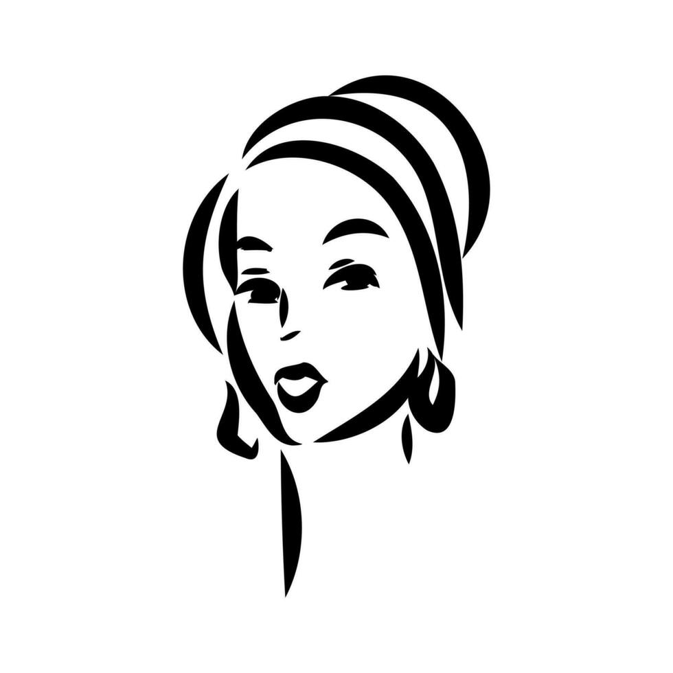 women's retro fashion vector sketch