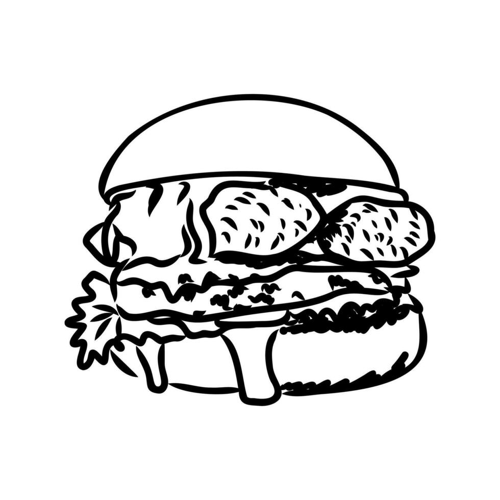 hamburguesa vector bosquejo