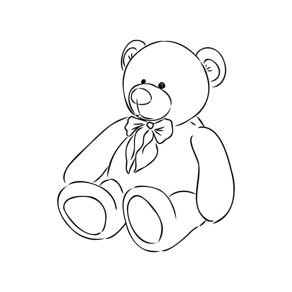 teddy bear vector sketch