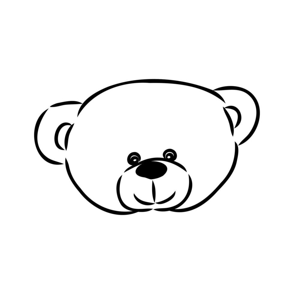 osito de peluche oso vector bosquejo