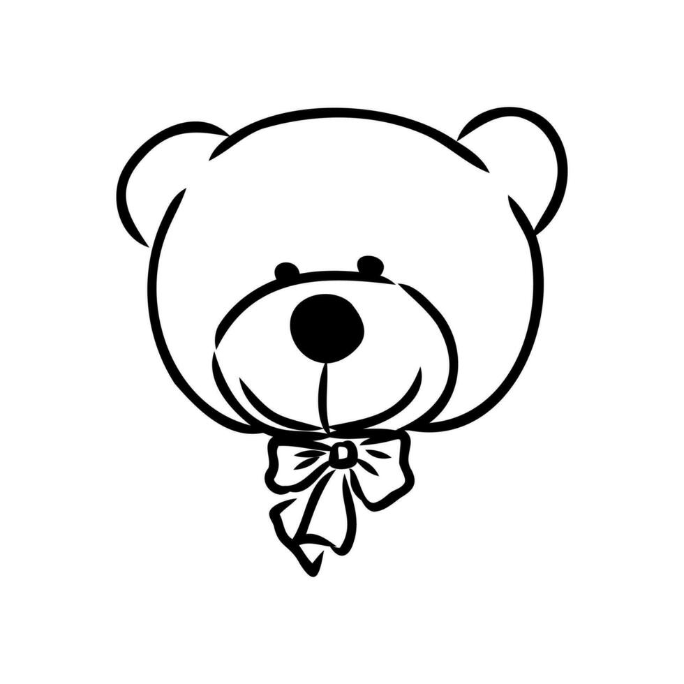 osito de peluche oso vector bosquejo