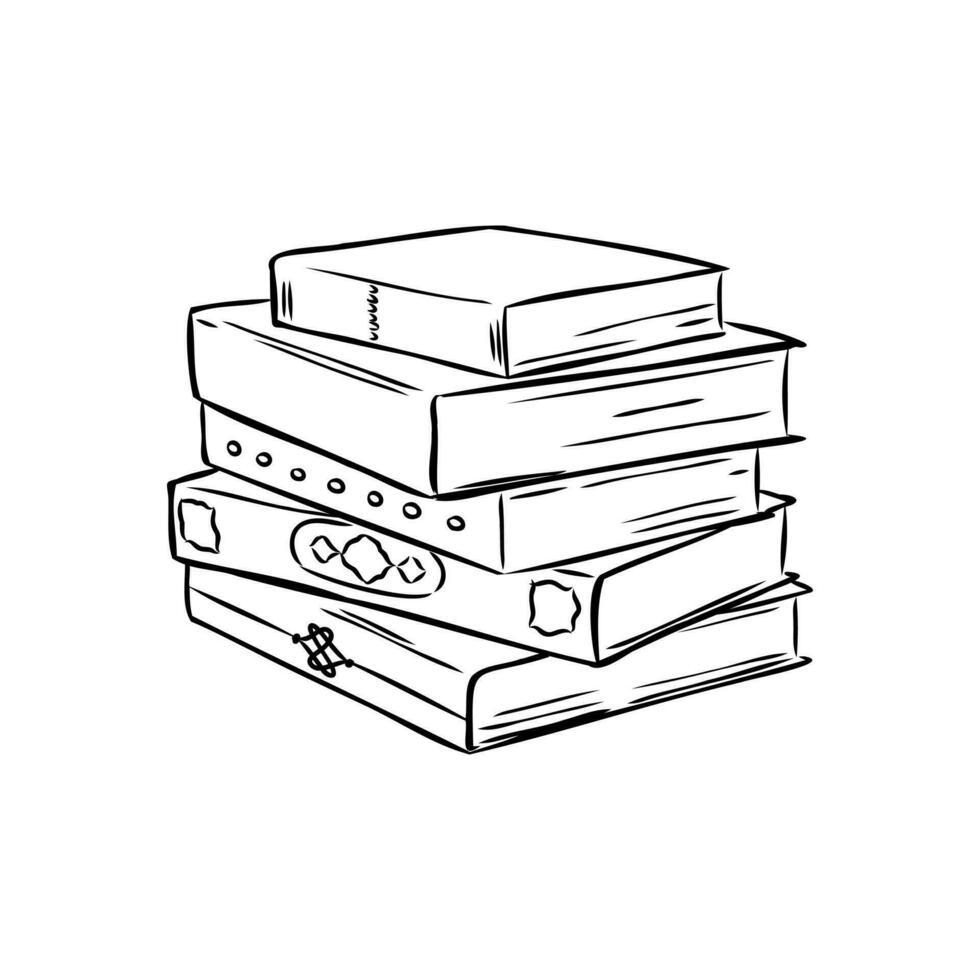 books vector sketch