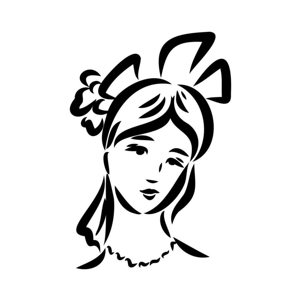 women's retro fashion vector sketch