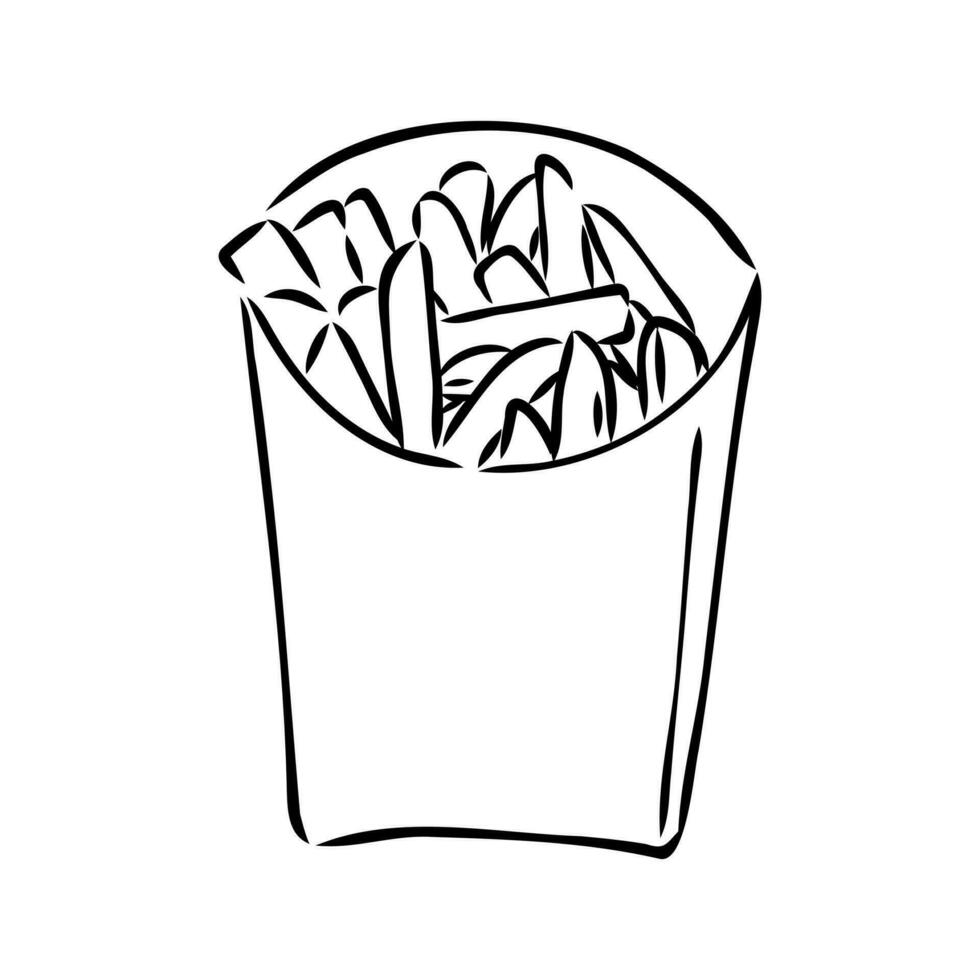 french fries vector sketch