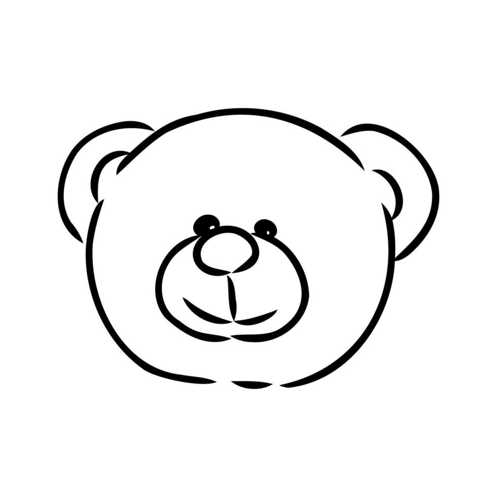 osito de peluche oso vector bosquejo